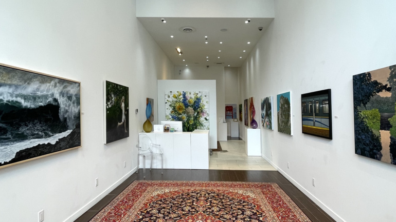 Abstract painting by an emerging Canadian artist in Vancouver, blending modern techniques with traditional inspiration.